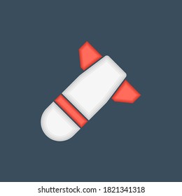 Ilustración del icono del vector del torpedo. Bomba nuclear