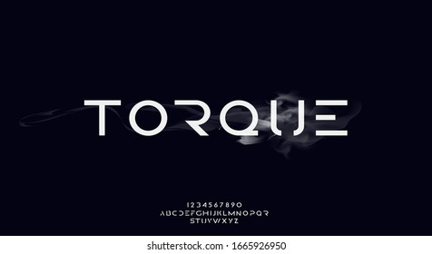 Torque, an abstract technology futuristic scifi alphabet font. digital space typography vector illustration design	
