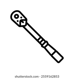 torque wrench car repair tool line icon vector. torque wrench car repair tool sign. isolated contour symbol black illustration