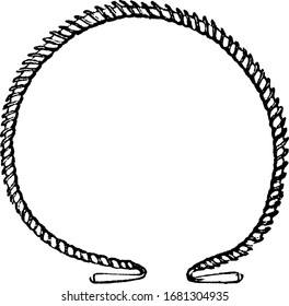 Torques was worn round the neck by men of distinction among the Persians, vintage line drawing or engraving illustration.