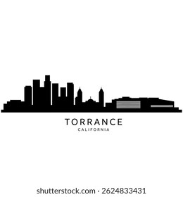 Torrance California Skyline Silhouette Vector.
