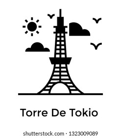 Torre de tokio solid icon design 