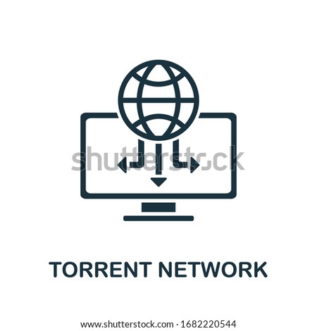 Torrent Network icon from banned internet collection. Simple line Torrent Network icon for templates, web design and infographics