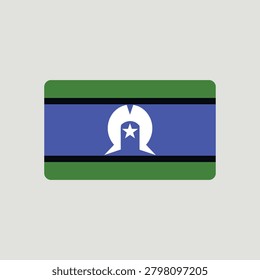 Torres Strait Islander Flag with Green Blue Black and White Background
