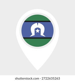 Ícone do Pin de Localização da Bandeira do Estreito de Torres