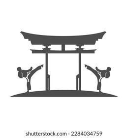 Torri gate icon design illustration