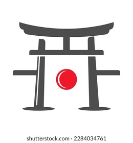 Torri gate icon design illustration