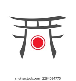 Torri gate icon design illustration