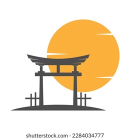 Torri gate icon design illustration