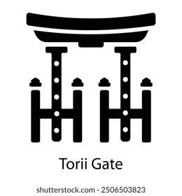 Torri gate icon in glyph stye
