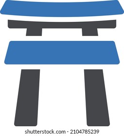 torri gate vector glyph color icon