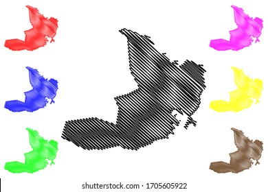 Torshavn City (Faroe or Faeroe Islands, island) map vector illustration, scribble sketch City of Torshavn map
