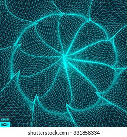 Torsion And Rotation Movement. Vector Art. 3D Abstract Illustration.
