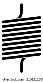 Torsion spring icon. Twisting metal coil in black line style