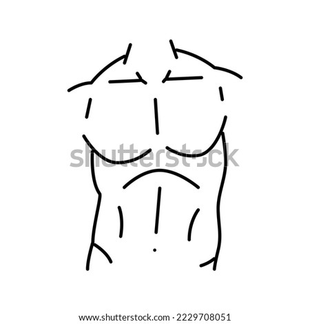 torso body line icon vector. torso body sign. isolated contour symbol black illustration