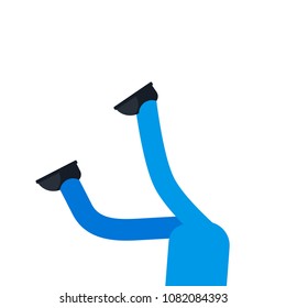 Torso and legs of man isolated. Guy looks in