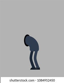 Torso and legs of man isolated. Guy looks in