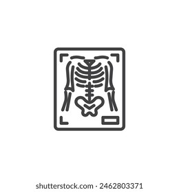 Icono de línea Torso X-Ray. signo de estilo lineal para concepto móvil y Diseño web. Icono de Vector de contorno de rayos x del torso humano. Símbolo, ilustración del logotipo. Vector gráfico