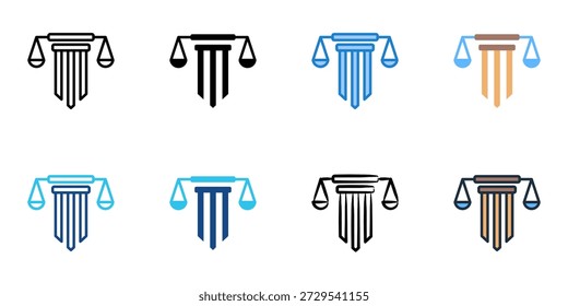 Los íconos de Ley de agravio establecen una colección de estilo múltiple. Trazo editable 
