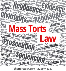 tort law word cloud template. Law concept vector on white background.