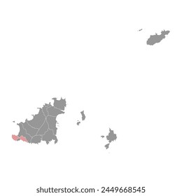 Torteval parishes map, administrative division of Guernsey. Vector illustration.