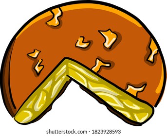 Tortila pie, illustration, vector on white background