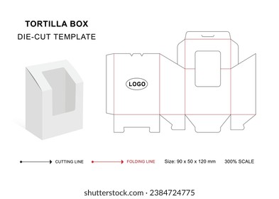 Tortilla-Box-Stanzvorlage