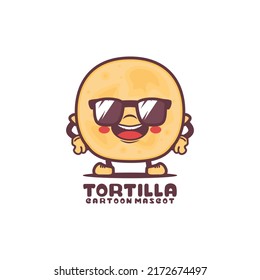 Tortilla cartoon mascot. food vector illustration. isolated on a white background