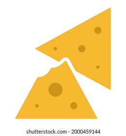 tortilla cheese chips flat color icon for apps and websites