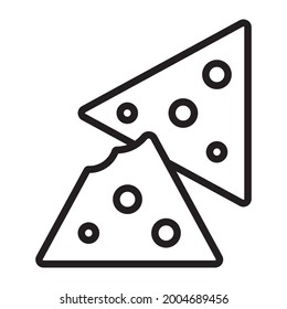 tortilla cheese chips line art icon for apps and websites