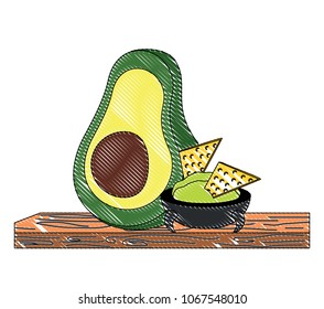tortilla chip with avocado
