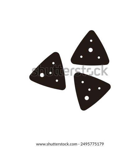 Tortilla chip icon. Flat silhouette version.
