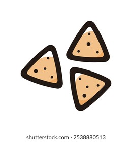 Tortilla chip outline icon for graphic design, apps and websites