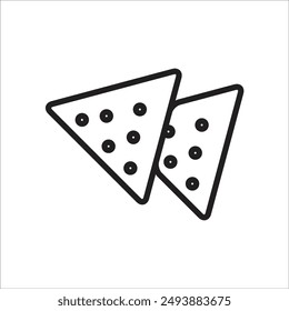tortilla chip vector icon line template