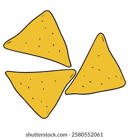 tortilla chips illustration hand drawn isolated vector