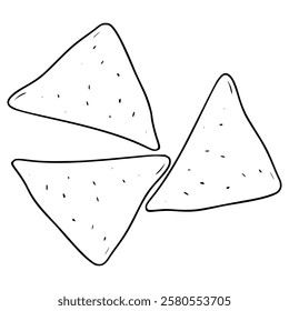 tortilla chips illustration hand drawn outline vector