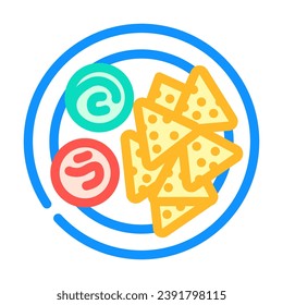 tortilla chips mexican cuisine color icon vector. tortilla chips mexican cuisine sign. isolated symbol illustration