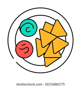tortilla chips mexican cuisine line icon vector. tortilla chips mexican cuisine sign. isolated symbol illustration