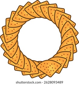 Tortilla chips, mexican food, latin food, clipart, illustration, for designers, circle