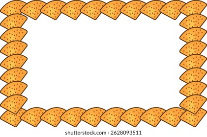 Tortilla chips, mexican food, latin food, clipart, illustration, for designers, frame