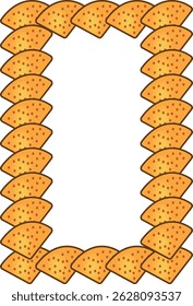 Tortilla chips, mexican food, latin food, clipart, illustration, for designers, frame