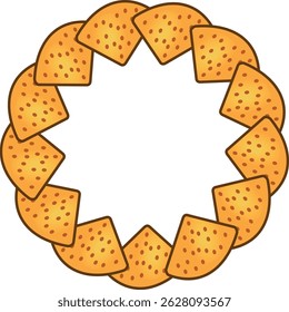 Tortilla chips, comida mexicana, comida latina, clipart, ilustração, para designers, quadro