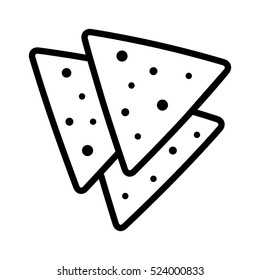 Tortilla Chips Or Nachos Tortillas Line Art Vector Icon For Apps And Websites