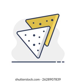 Tortilla chips or nachos tortillas vector icon. Fast food sign. Graph symbol for cooking web site and apps design, logo, app, UI