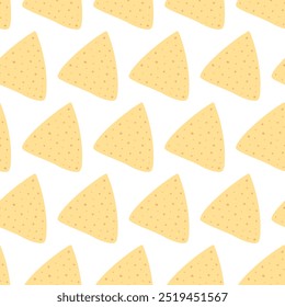 Tortilla chips Padrão sem emenda Nachos Day Wallpaper ou saudação abstrata fundo textura ideia