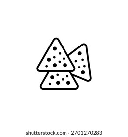 símbolo de símbolos de lascas de tortilla ícone plano vetor ilustração vetorial, eps10.
