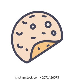 Tortilla Color Vector Doodle Simple Icon Design