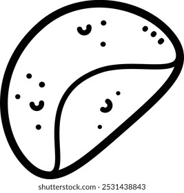 Tortilla doodle vector icon and illustration