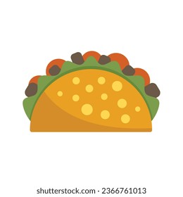 Tortilla icon flat vector. Mexico food. Tacos beef isolated