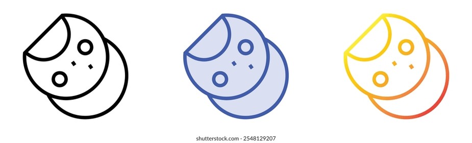 tortilla icon. Linear, Blue Fill and Gradient Style Design Isolated On White Background